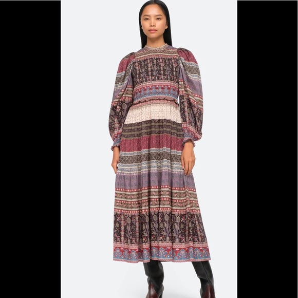 SEA Brooke Long sleeve multi color dress - Picture 4 of 4